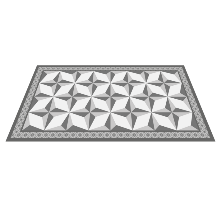 Tapis vinyle géométrique illusion tons gris - TenStickers