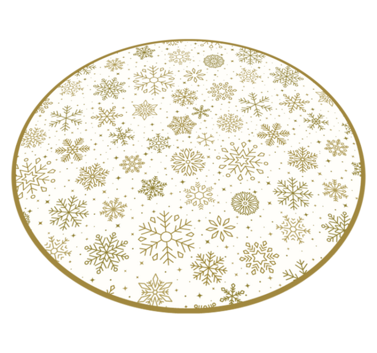 Tapis vinyle couloir Flocons de neige dorés - TenStickers