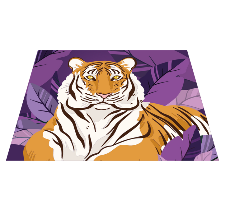 Tapis vinyle animal illustration de tigre - TenStickers