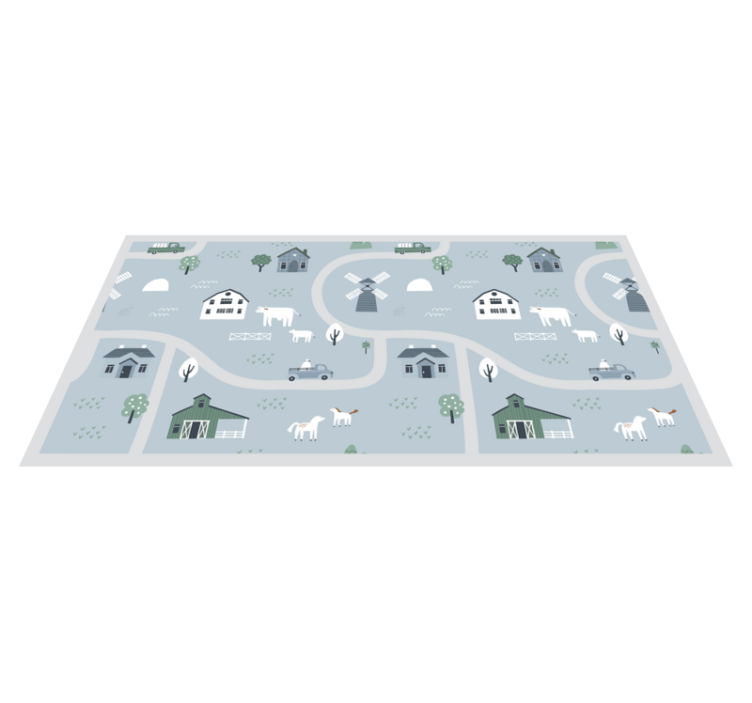Tapis vinyle pour enfants thème de la ferme ludique - TenStickers
