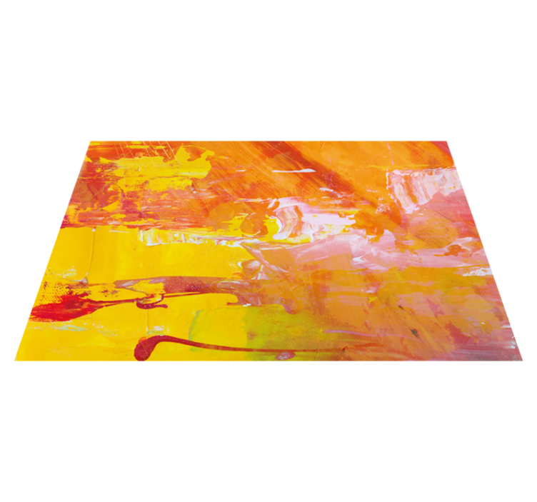 Tapis vinyle chambre Dessin abstrait coloré orange - TenStickers