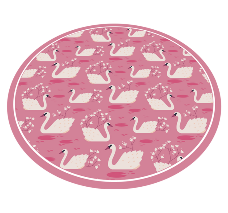 Tapis vinyle salle de bain cygnes rose - TenStickers