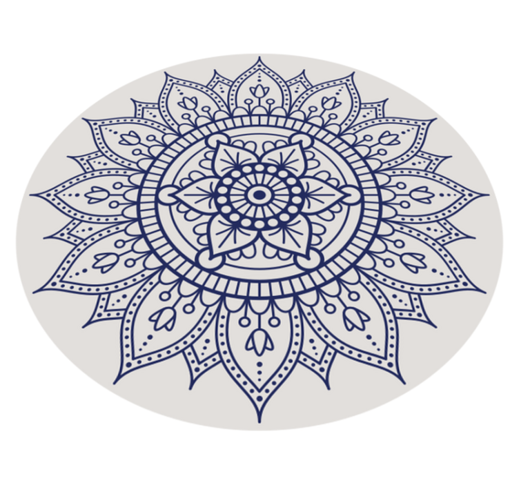 Tapis vinyle salon décoration de sol mandala circulaire - TenStickers