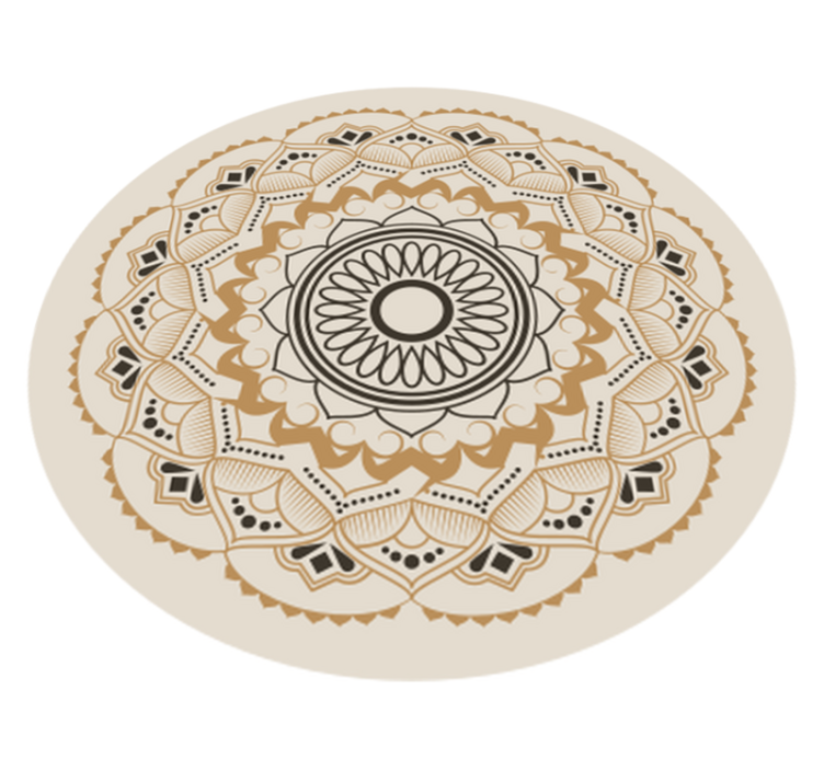 Tapis vinyle mandala beige - TenStickers