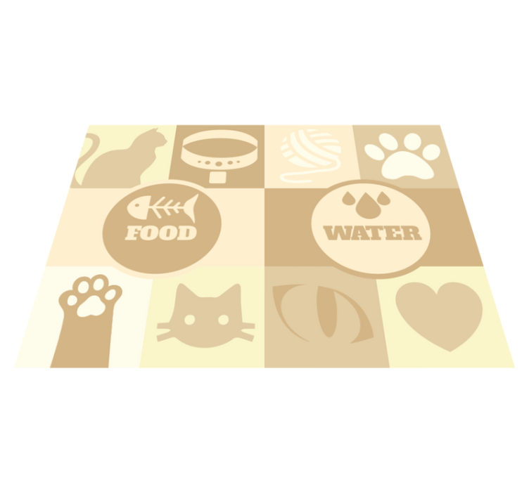 Tapis vinyle animal eau et nourriture pour chat - TenStickers