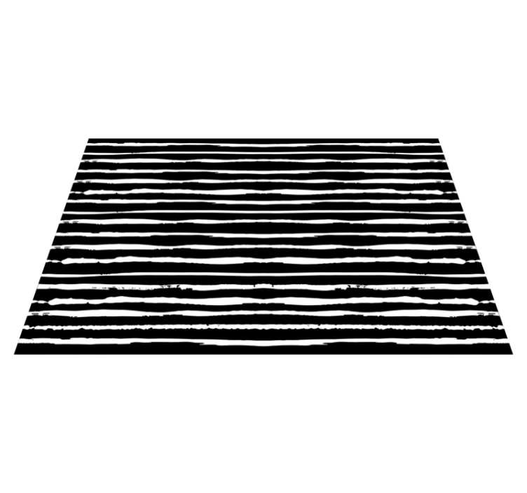 Tapis vinyle salon Lignes noires et blanches - TenStickers