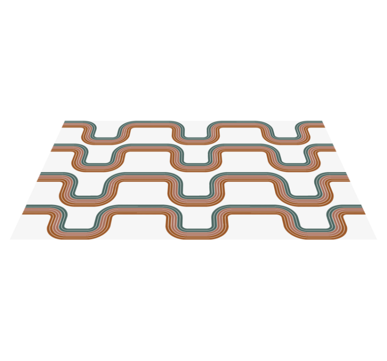 Tapis vinyle retro Vagues minimales abstraites - TenStickers