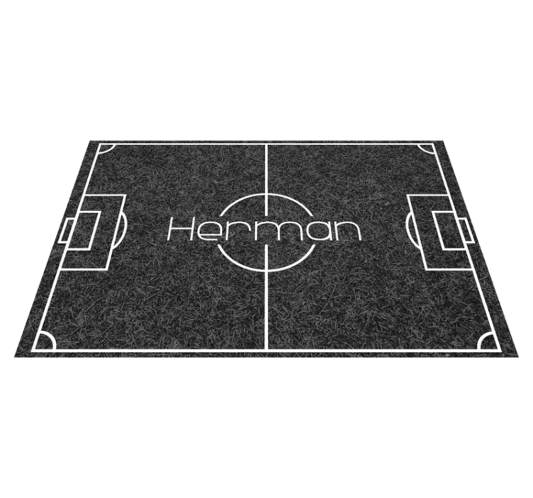 Tapis vinyle jeux terrain de football avec nom - TenStickers