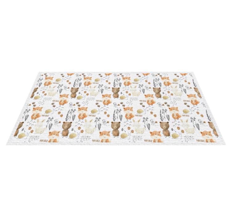 Tapis vinyle pour enfants amis animaux heureux - TenStickers