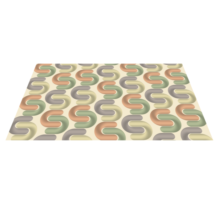 Tapis vinyle salon motifs de couleurs courbes - TenStickers