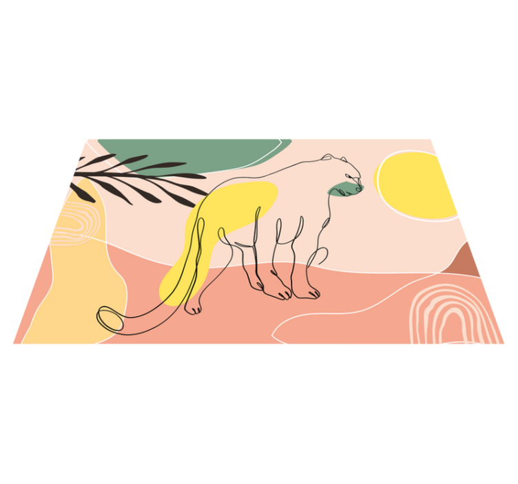 Tapis vinyle animal Panthère dessinée à la main - TenStickers
