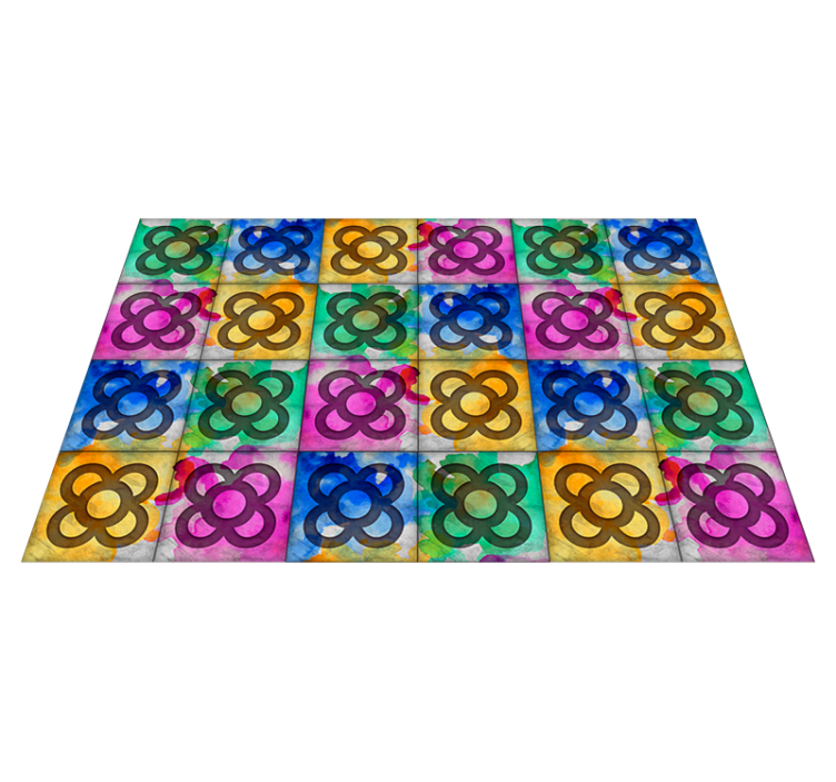 Tapis vinyle carreaux colorées - TenStickers