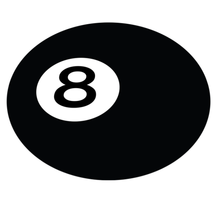 Tapis vinyle rond boule de billard numéro 8 - TenStickers
