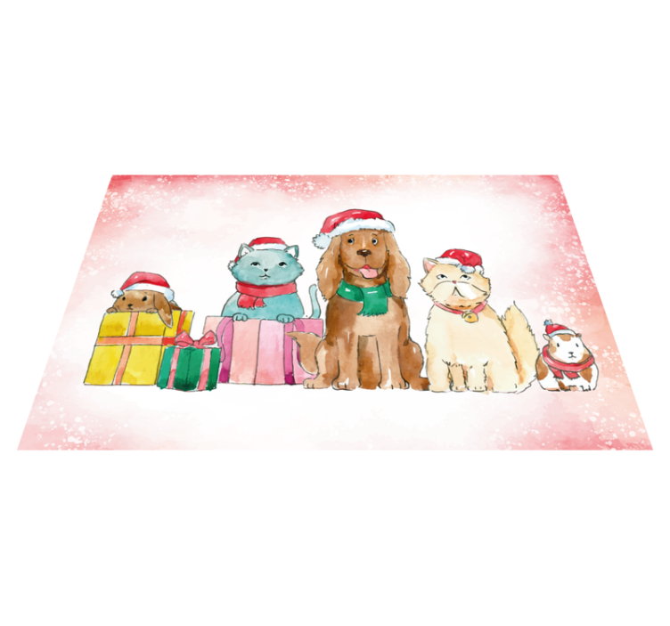 Tapis vinyle animaux de Noël - TenStickers