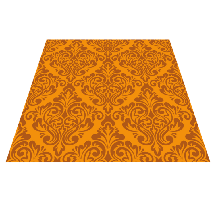 Tapis vinyle orange damassé vintage - TenStickers