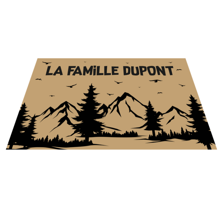Tapis vinyle entrée paysage de montagnes - TenStickers
