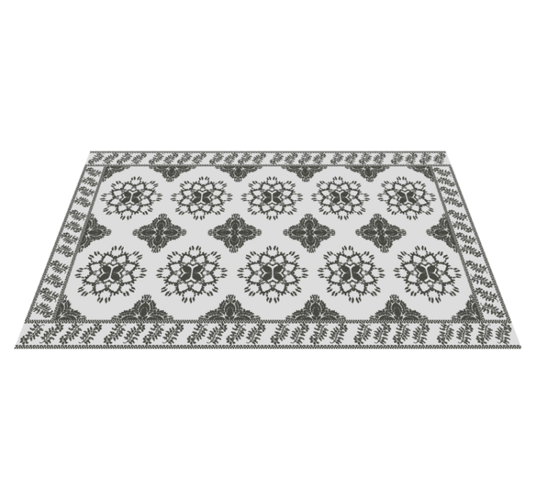Tapis vinyle salle à manger motif floral vintage - TenStickers