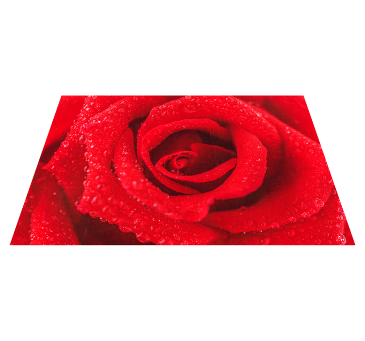 Tapis vinyle rouge une rose - TenStickers