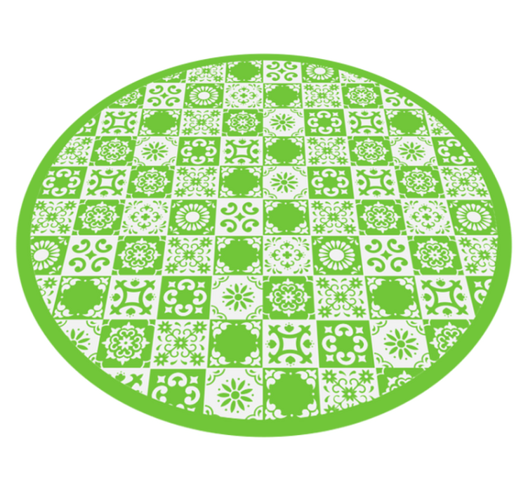 Tapis vinyle carreaux de ciment cercle de mosaïque verte - TenStickers