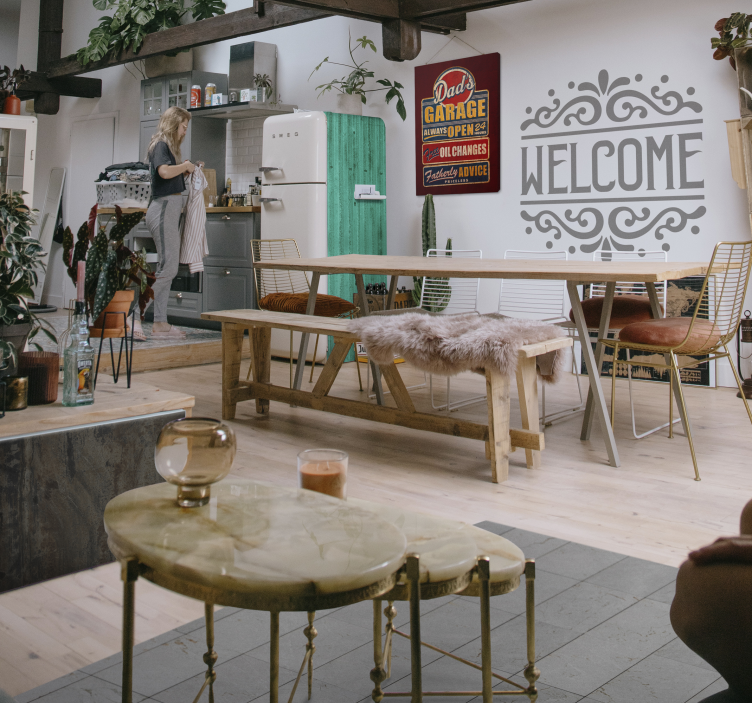 Tapis vinyle motif Collage béton - TenStickers