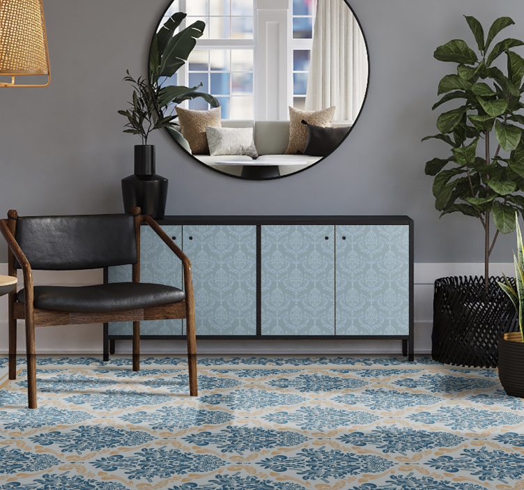 Tapis vinyle entrée baroque floral élégant - TenStickers