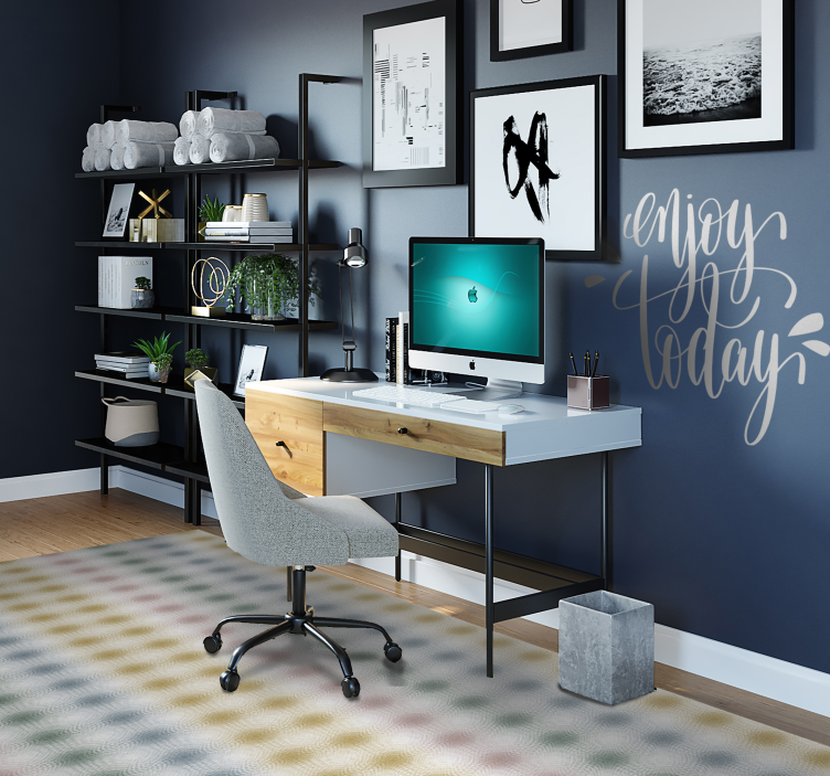 Tapis vinyle salon lignes pastel douces - TenStickers