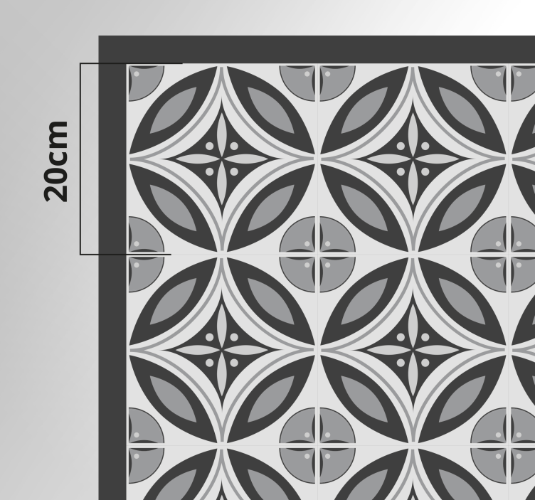 Tapis vinyle gris et blanc aux formes douces - TenStickers