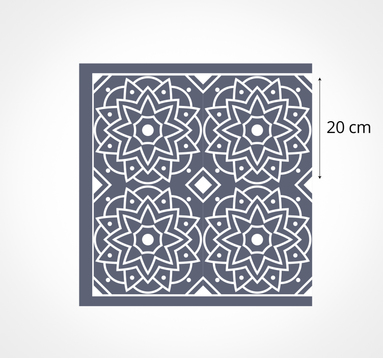 Tapis vinyle bleu foncé avec motifs ethniques - TenStickers