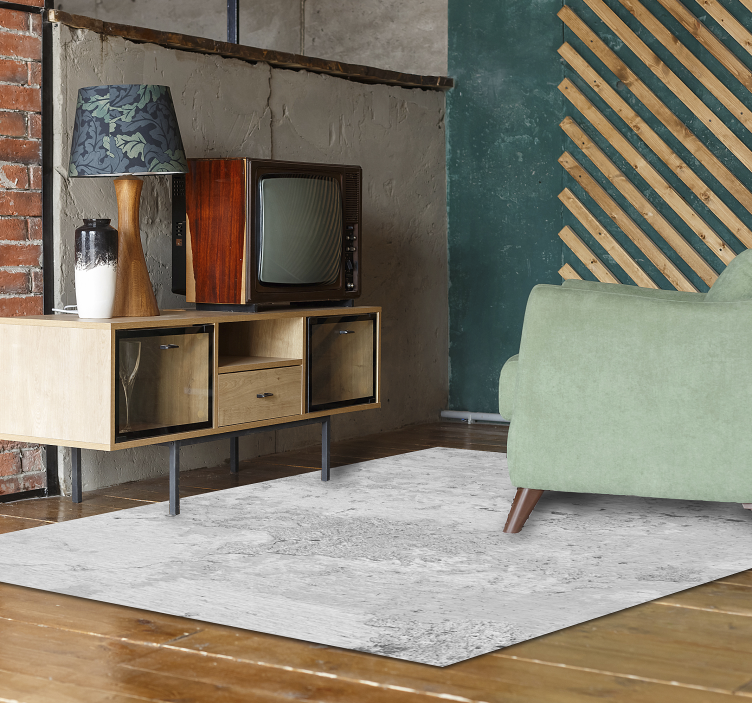 Tapis vinyle salon ciment blanc - TenStickers