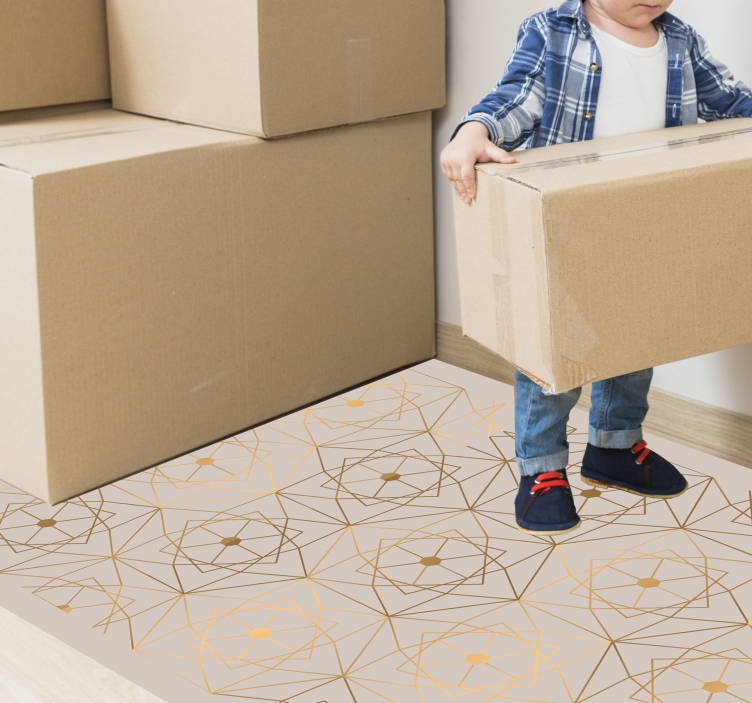 Tapis vinyle géométrique motif lignes - TenStickers