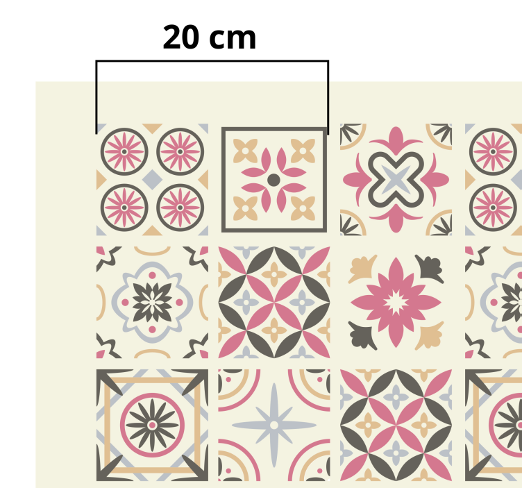 Tapis vinyle carreaux variété de forme - TenStickers