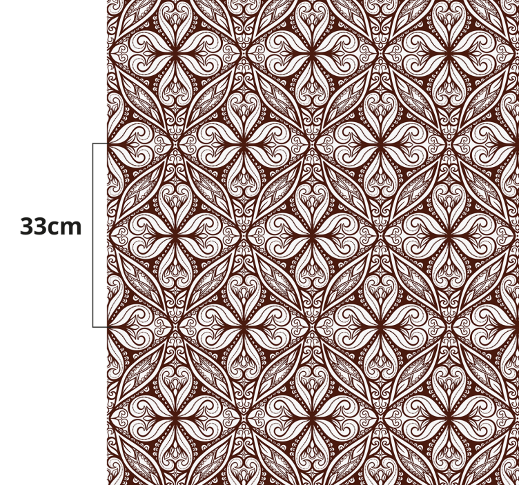 Tapis vinyle rétro motif floral marron - TenStickers