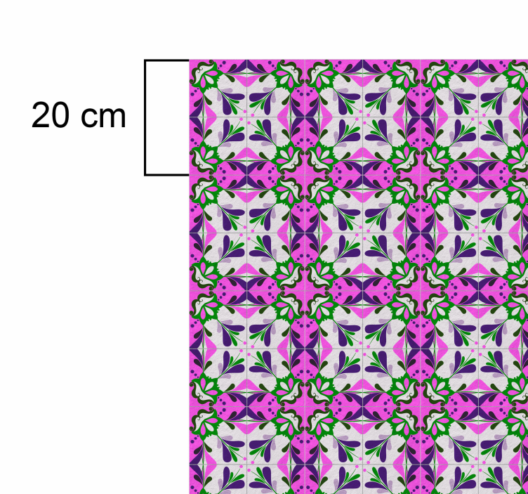 Tapis vinyle rétro carreaux hydrauliques roses - TenStickers