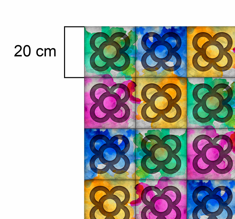 Tapis vinyle carreaux colorées - TenStickers