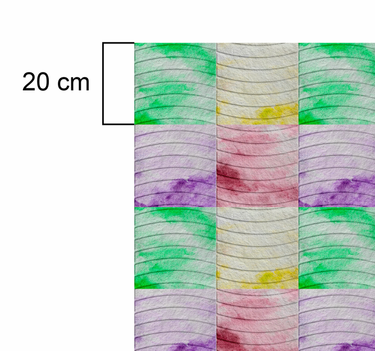 Tapis vinyle salon pavés vagues colorés - TenStickers