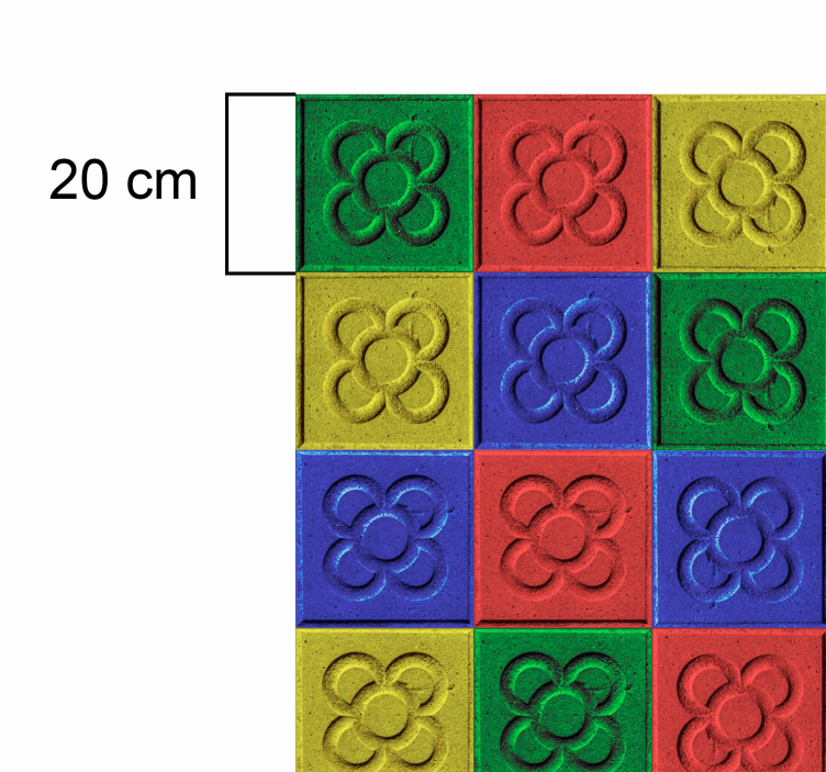 Tapis vinyle salon carreaux couleurs pop art - TenStickers