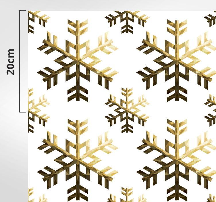Tapis vinyle noël motif flocons de neige dorés - TenStickers