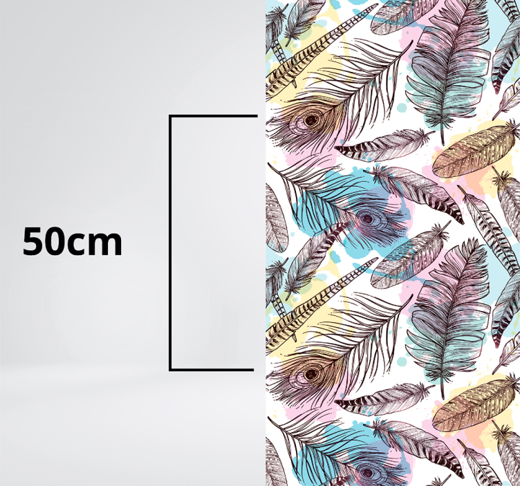 Tapis vinyle fleurs et plantes motif de plumes - TenStickers