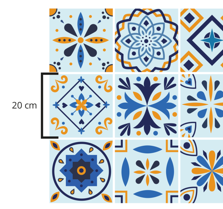 Tapis vinyle cuisine motif de tuile traditionnel - TenStickers