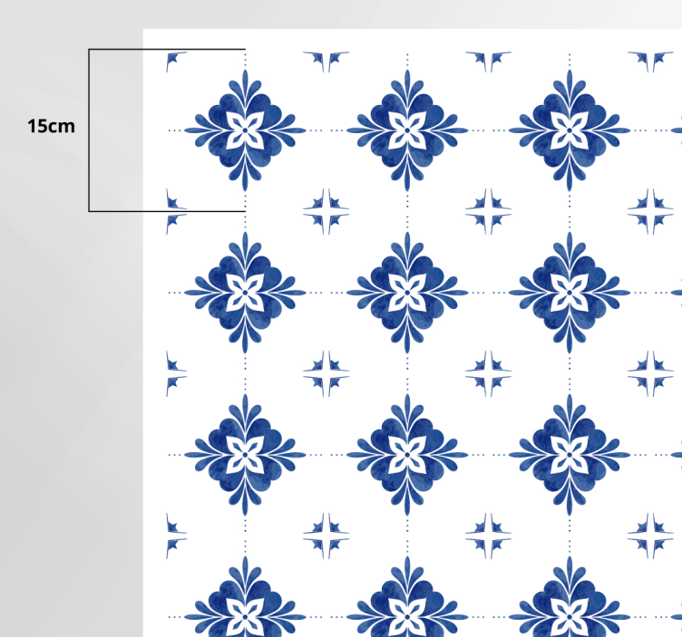 Tapis vinyle cuisine carreaux de ciment vintage bleu - TenStickers