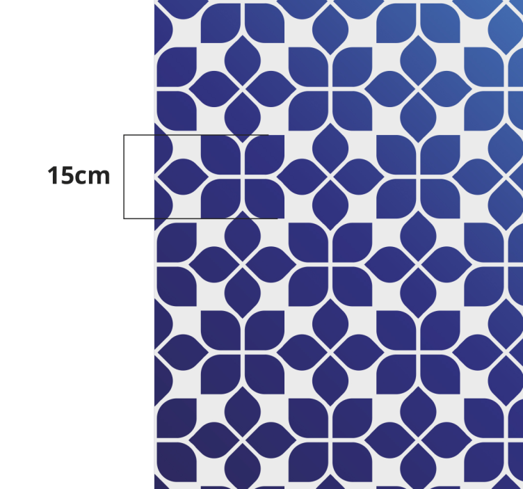 Tapis vinyle mosaïque fleurs bleues - TenStickers