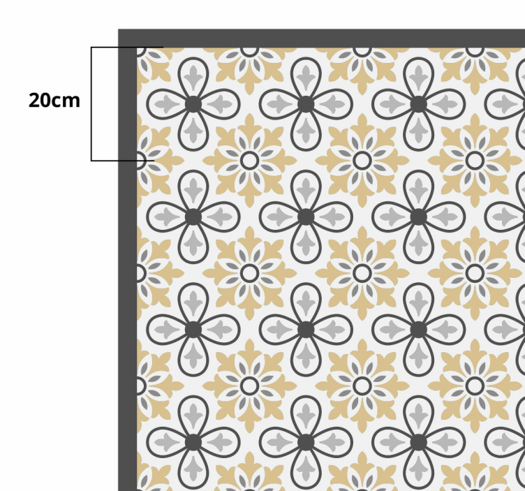 Tapis vinyle cuisine moderne floral antique - TenStickers