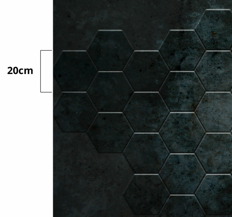 Tapis vinyle effet pierre Texture de béton hexagones - TenStickers