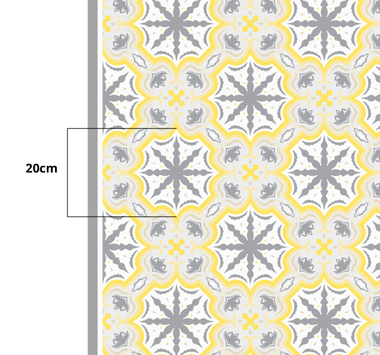 Tapis vinyle cuisine motif étoile grise et jaune - TenStickers