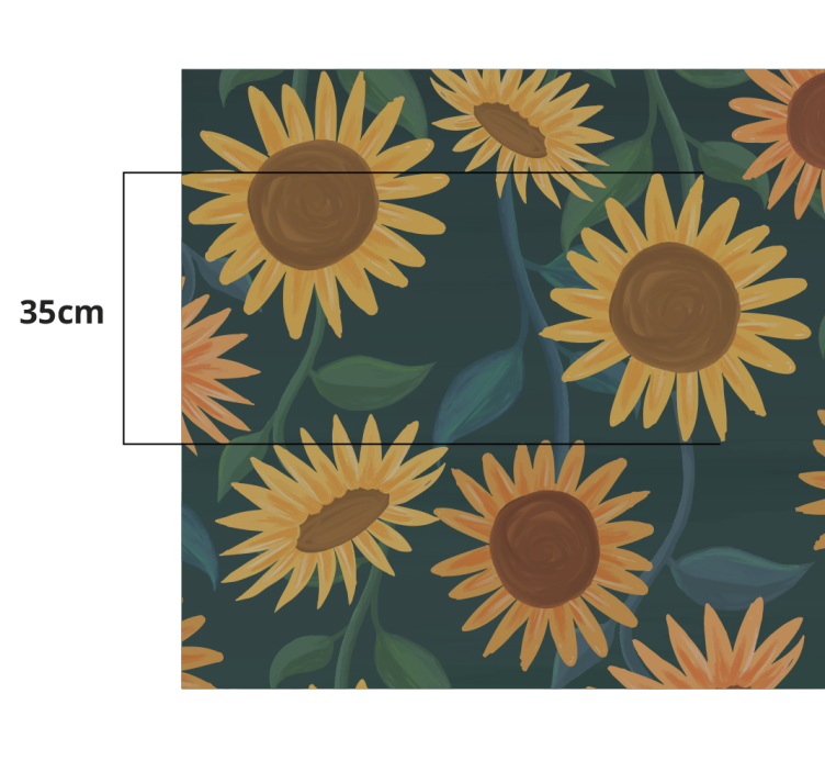 Tapis vinyle fleurs et plantes motif de tournesol vintage - TenStickers