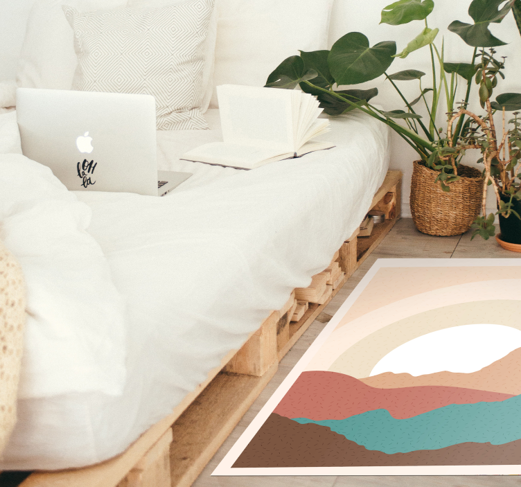 Tapis vinyle nature couches de montagnes abstraites - TenStickers