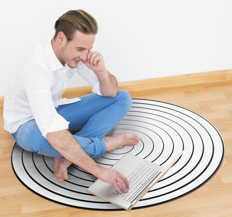 Ondes sonores de tapis vinyle minimaliste - TenStickers