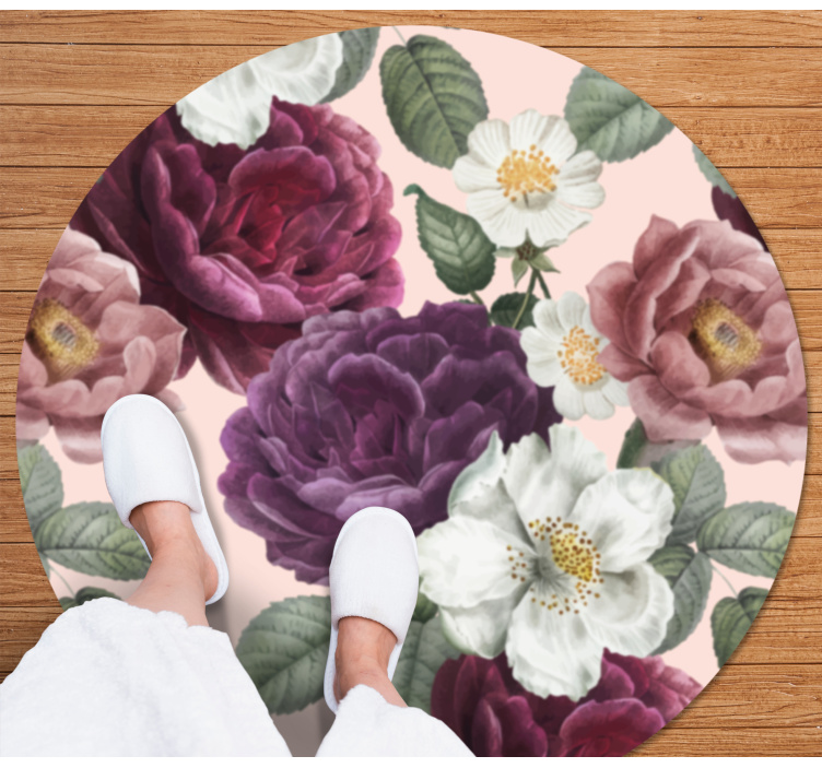 tapis vinyle cuisine Fleur rouge rose floue - TenStickers