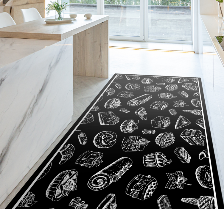 Tapis vinyle cuisine de pâtisseries sucrées - TenStickers