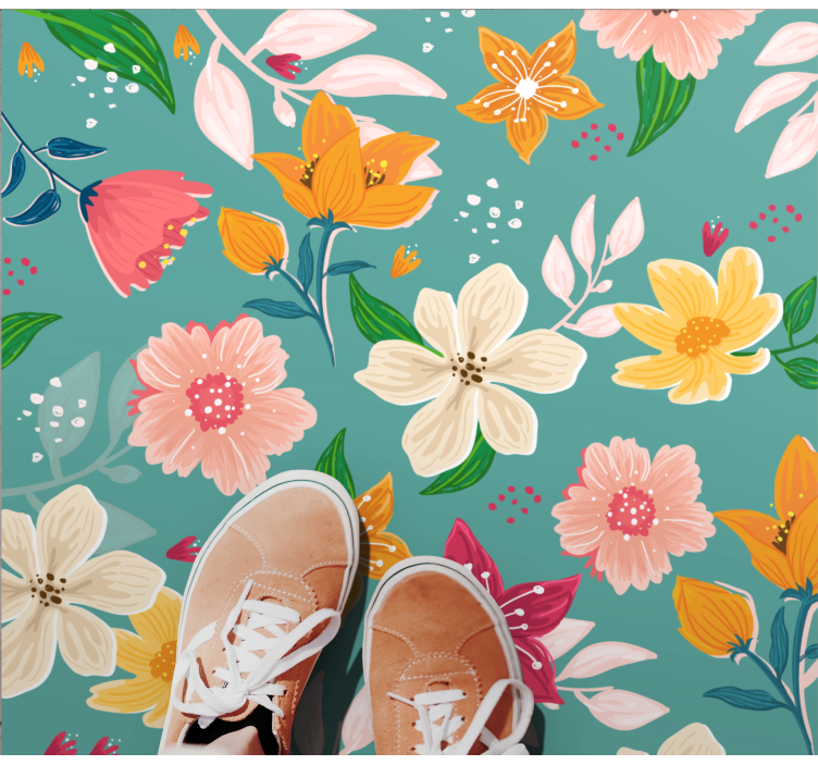 Fleurs colorées ensemble tapis floral - TenStickers